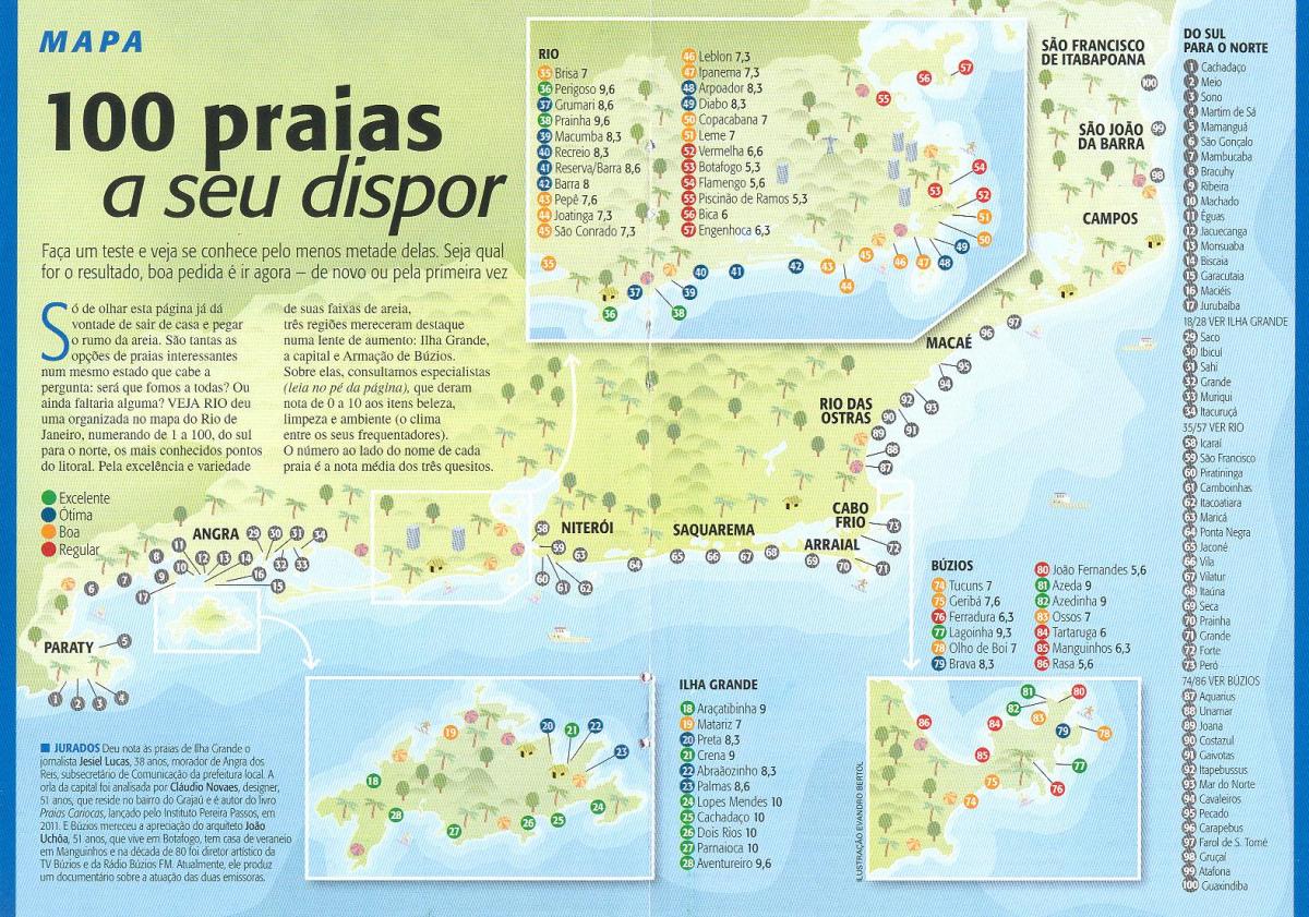 Bản đồ của bãi biển Rio