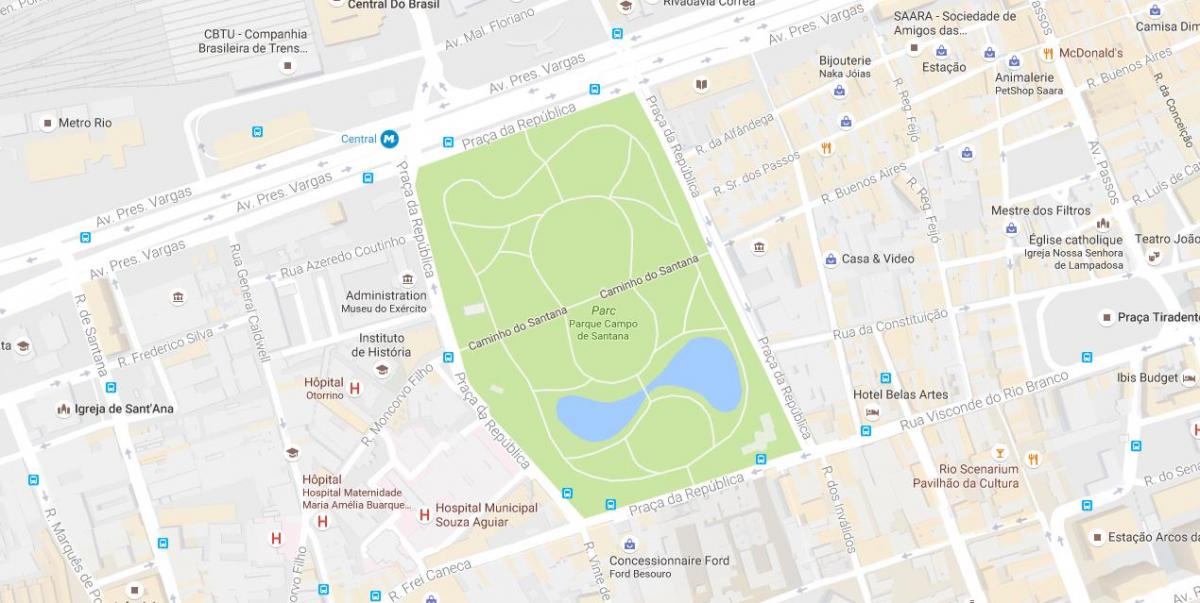 Bản đồ của Campo de Santana park