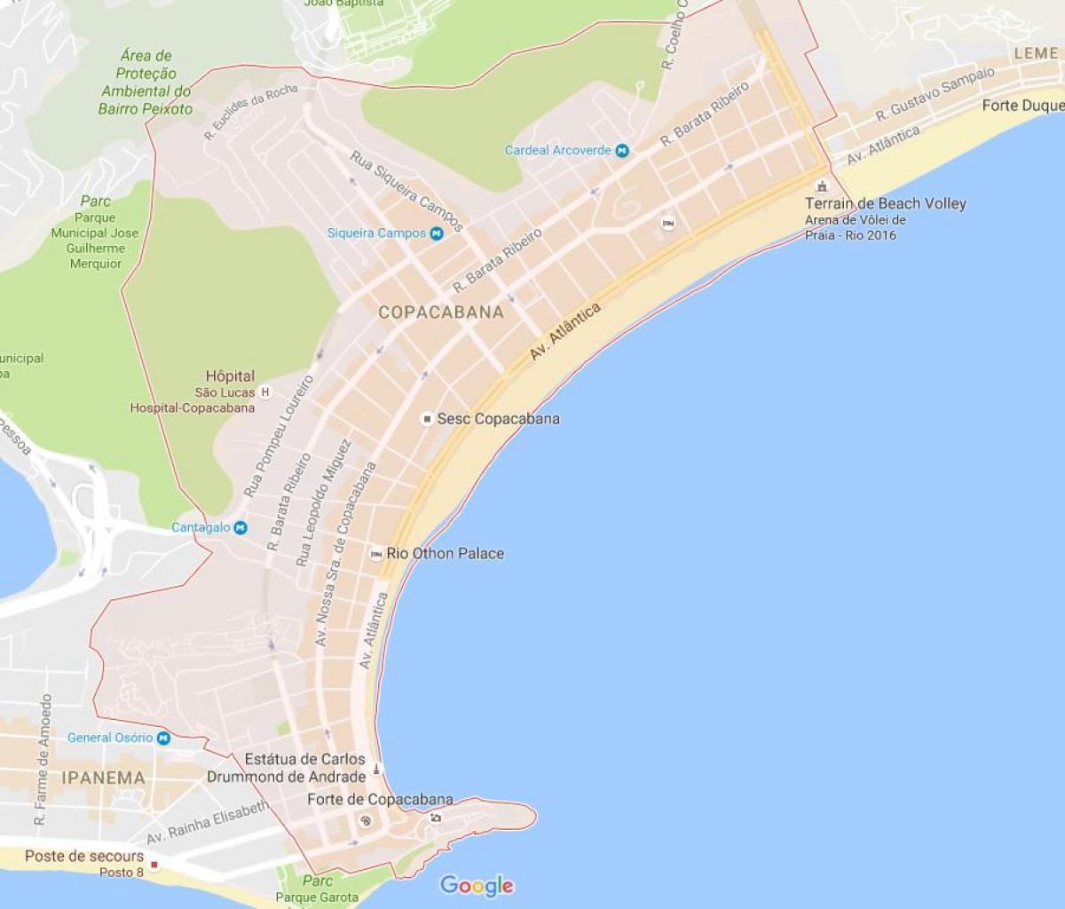 Bản đồ của Copacabana