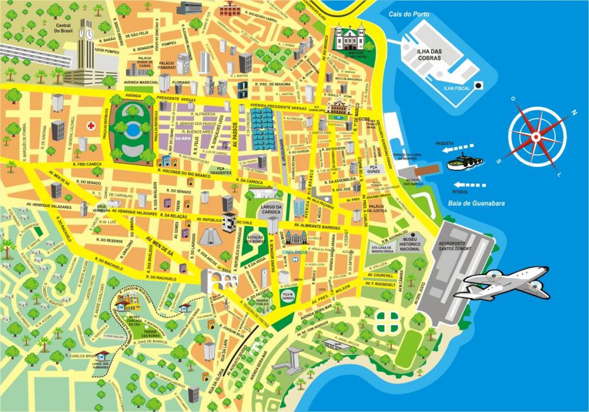 Bản đồ của hấp dẫn Rio de Janeiro