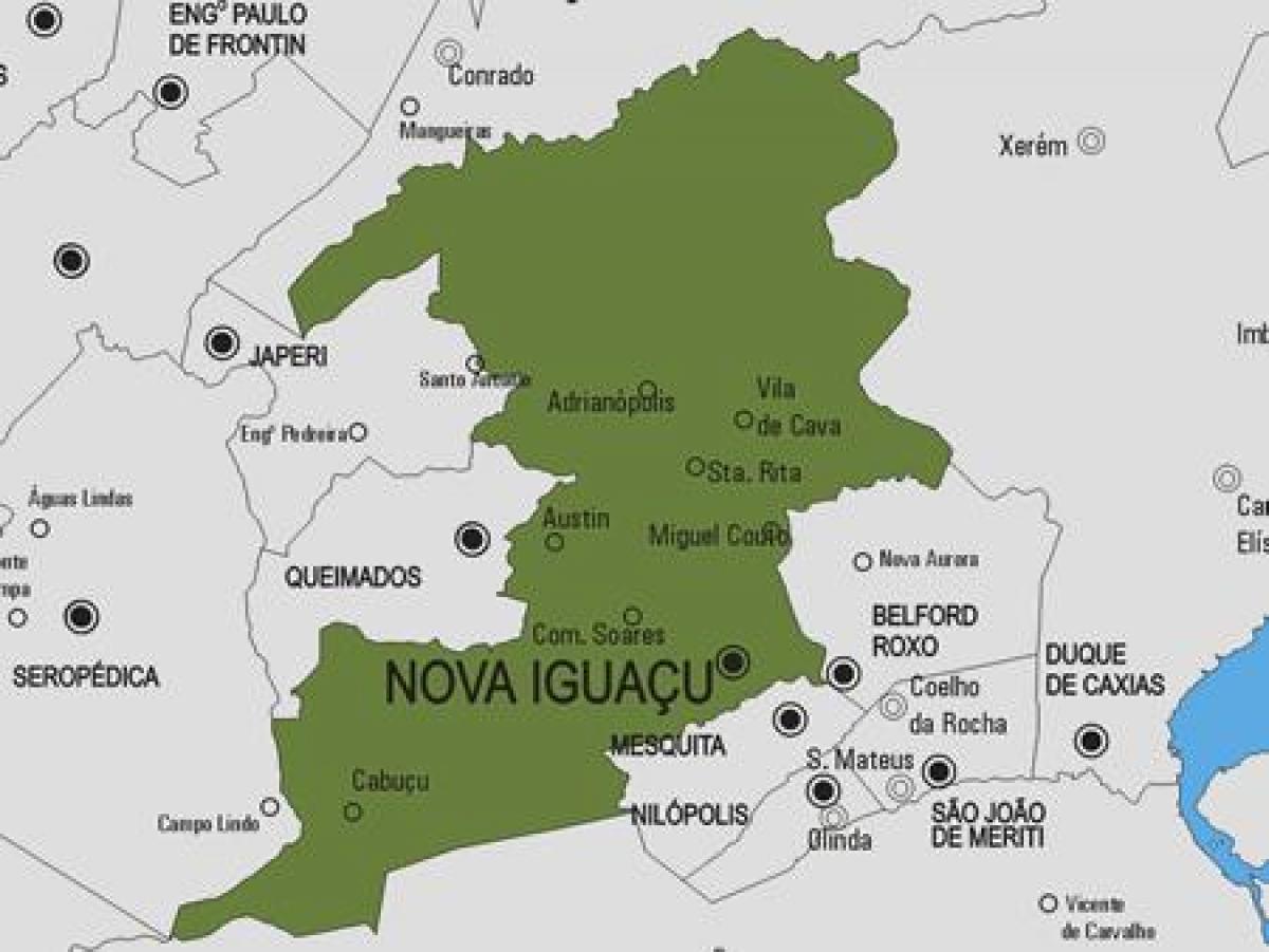 Bản đồ của Nova Hưởng thành phố