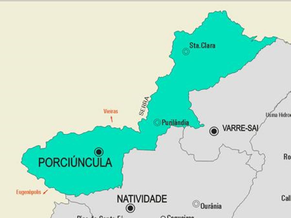 Bản đồ của Porciúncula phố