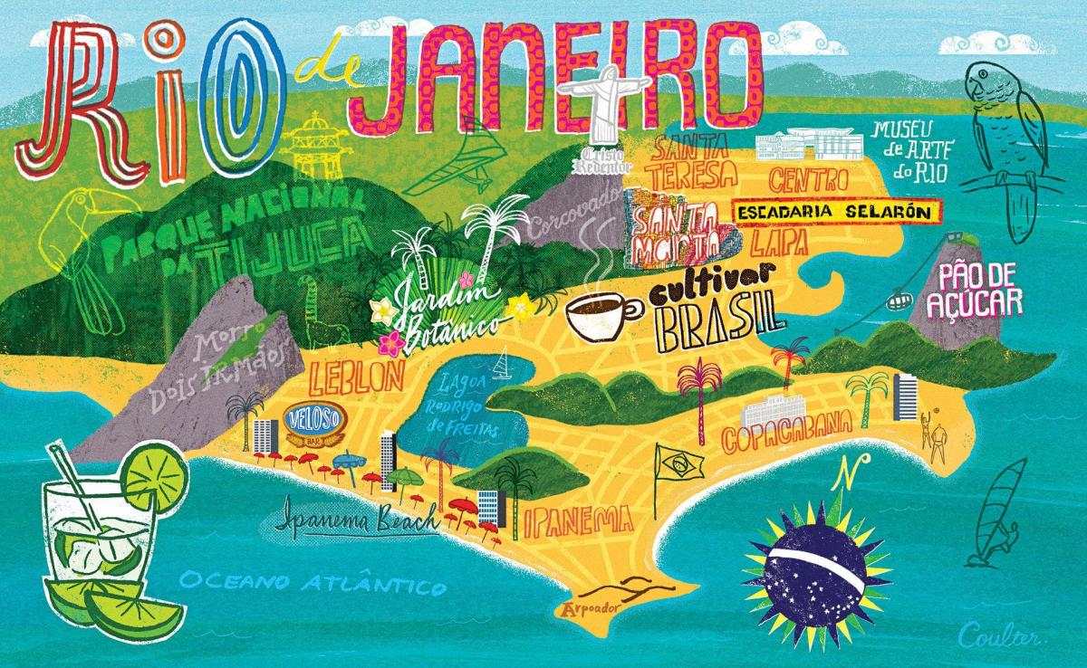 Bản đồ của Rio de Janeiro nền