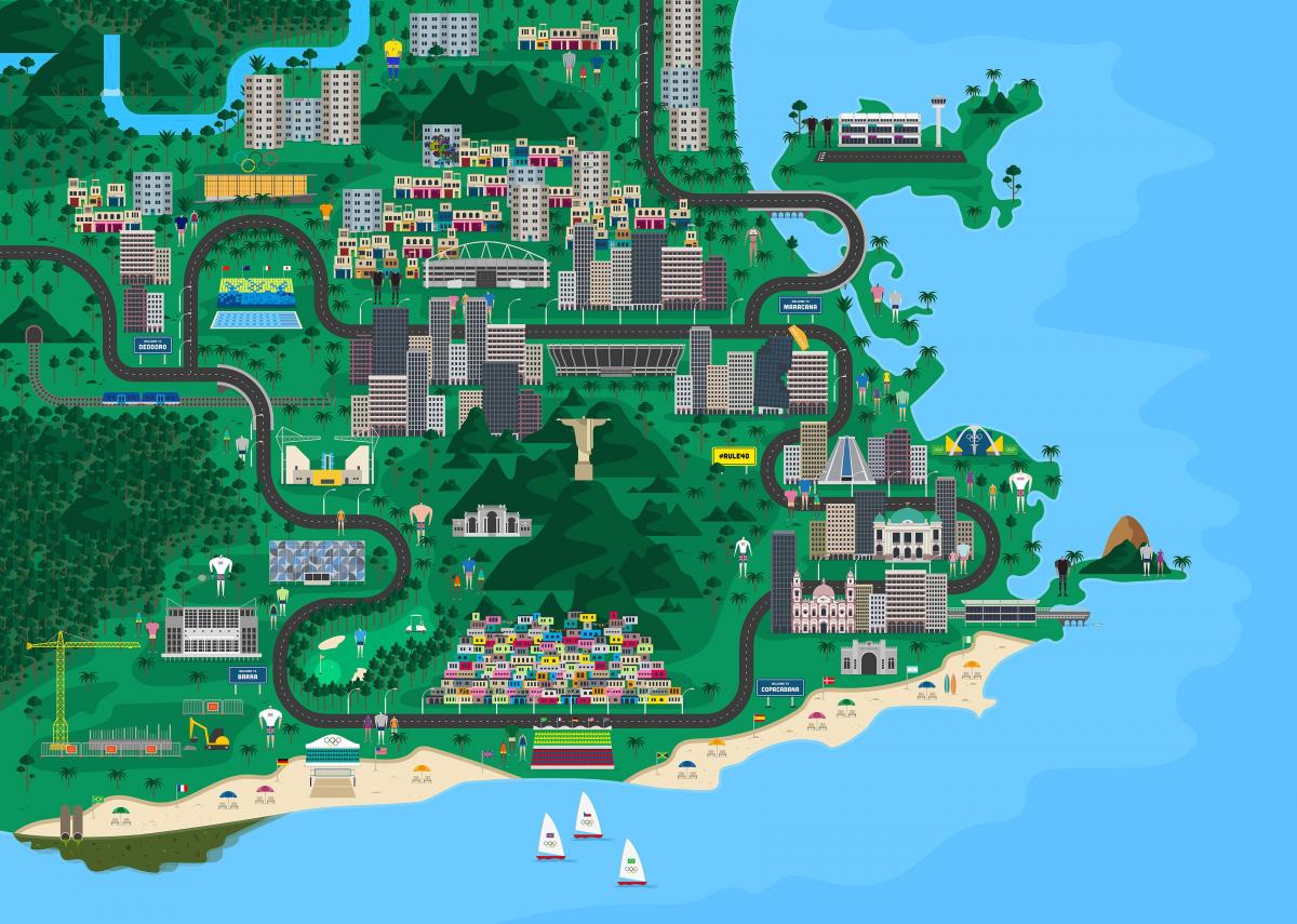 Bản đồ của Rio de Janeiro thiết kế
