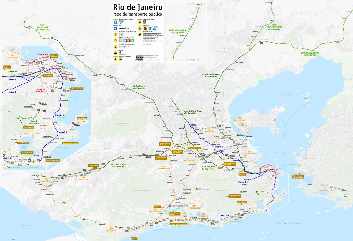Bản đồ của Rio de Janeiro vận chuyển