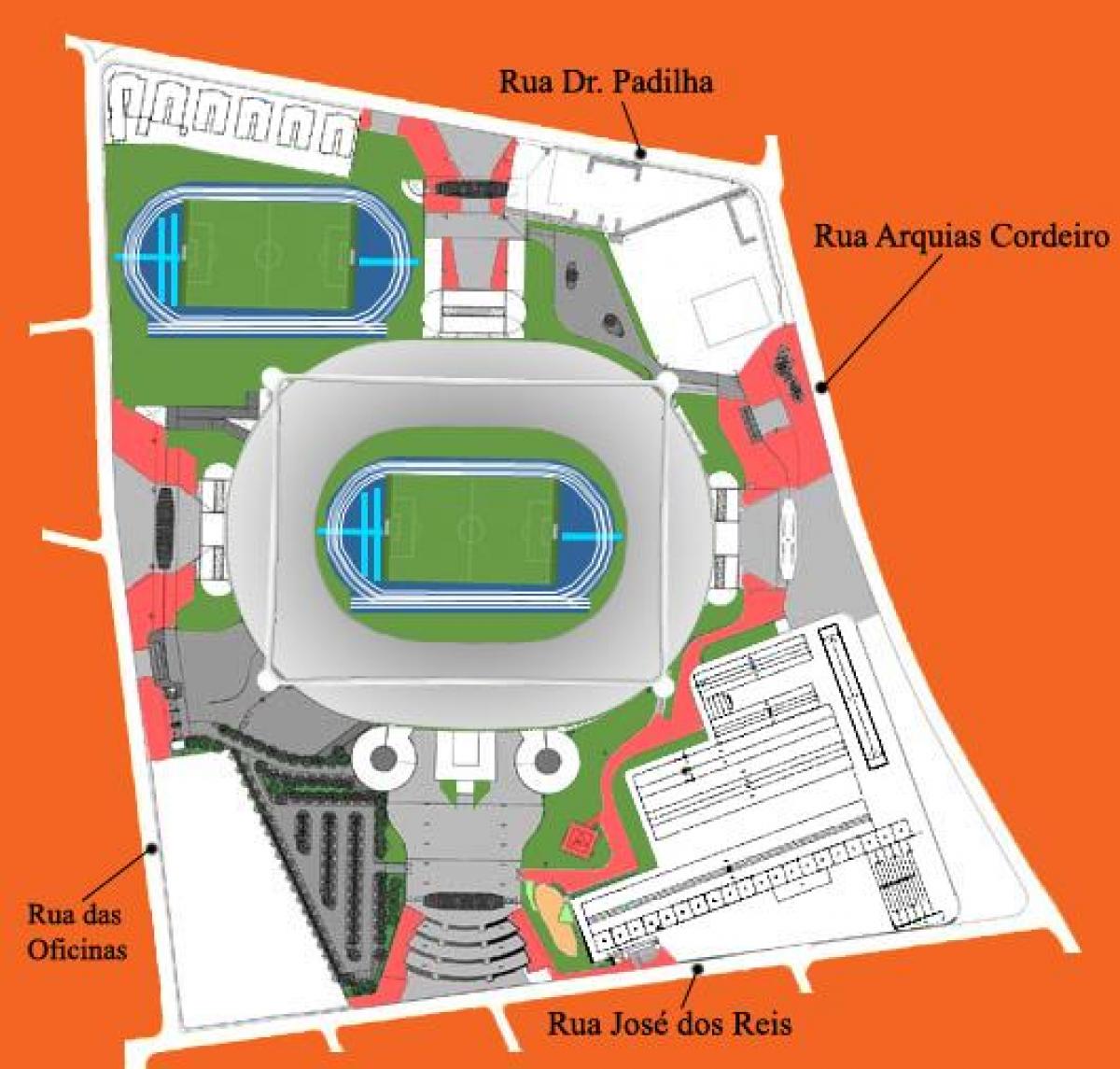 Bản đồ của sân vận động Engenhão