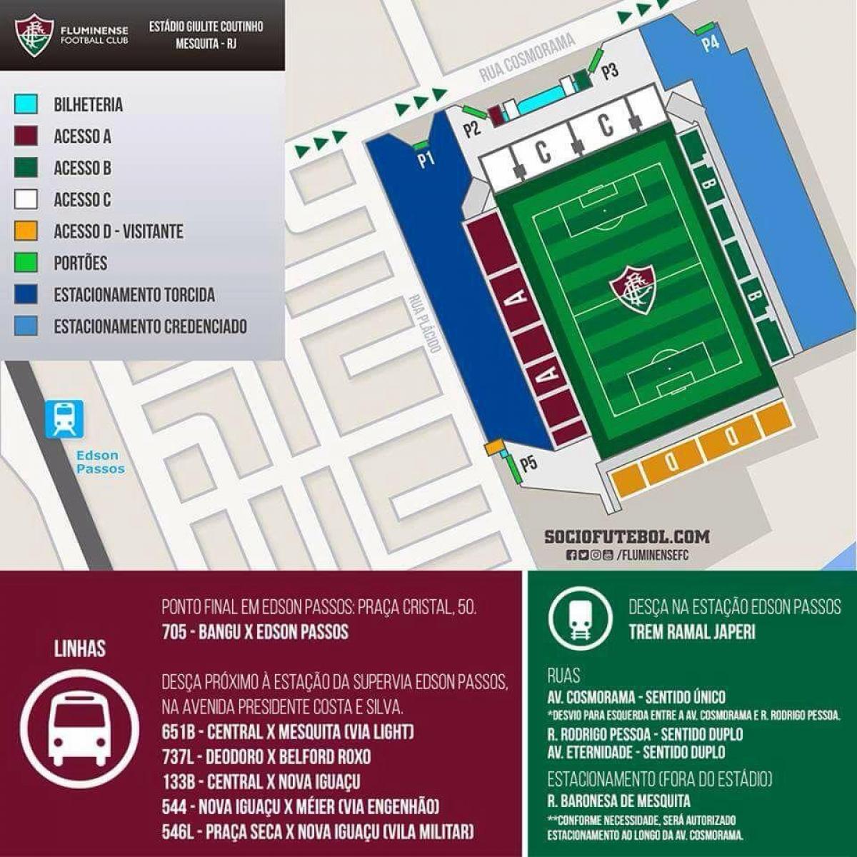 Bản đồ của sân vận động Giulite Coutinho