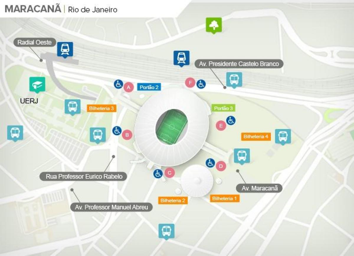 Bản đồ của sân vận động Khối accès