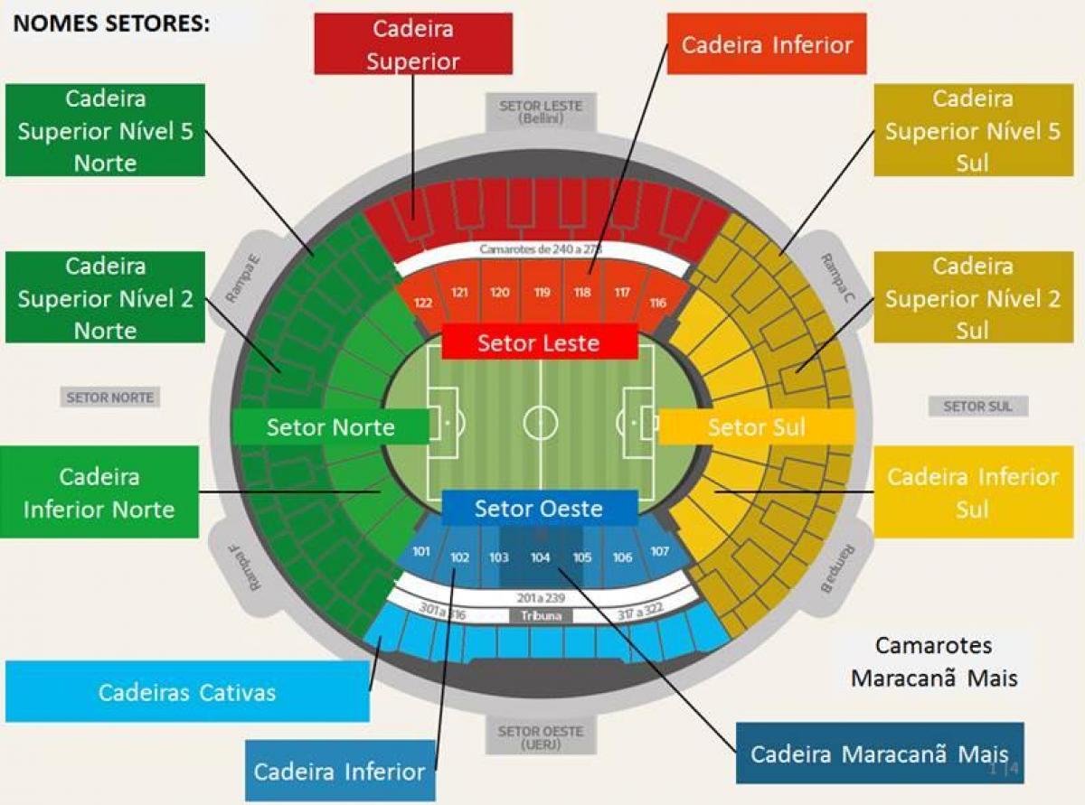 Bản đồ của sân vận động Khối secteurs