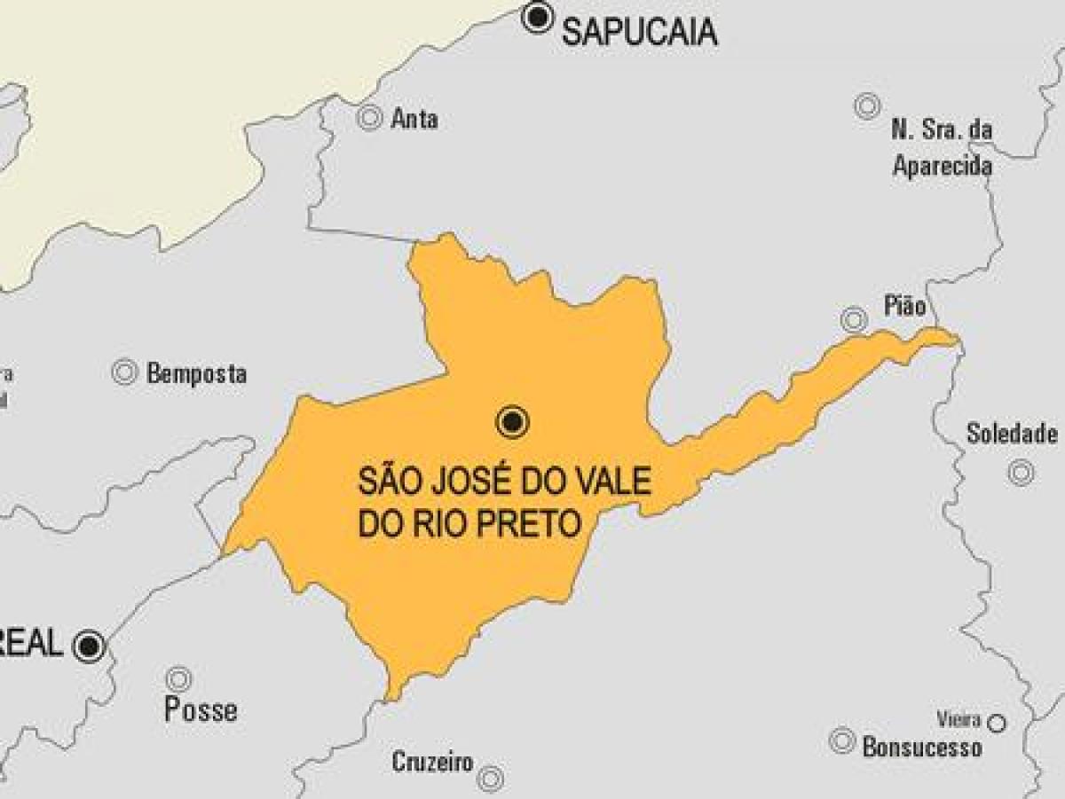 Bản đồ của São José làm Vale làm Rio Black phố