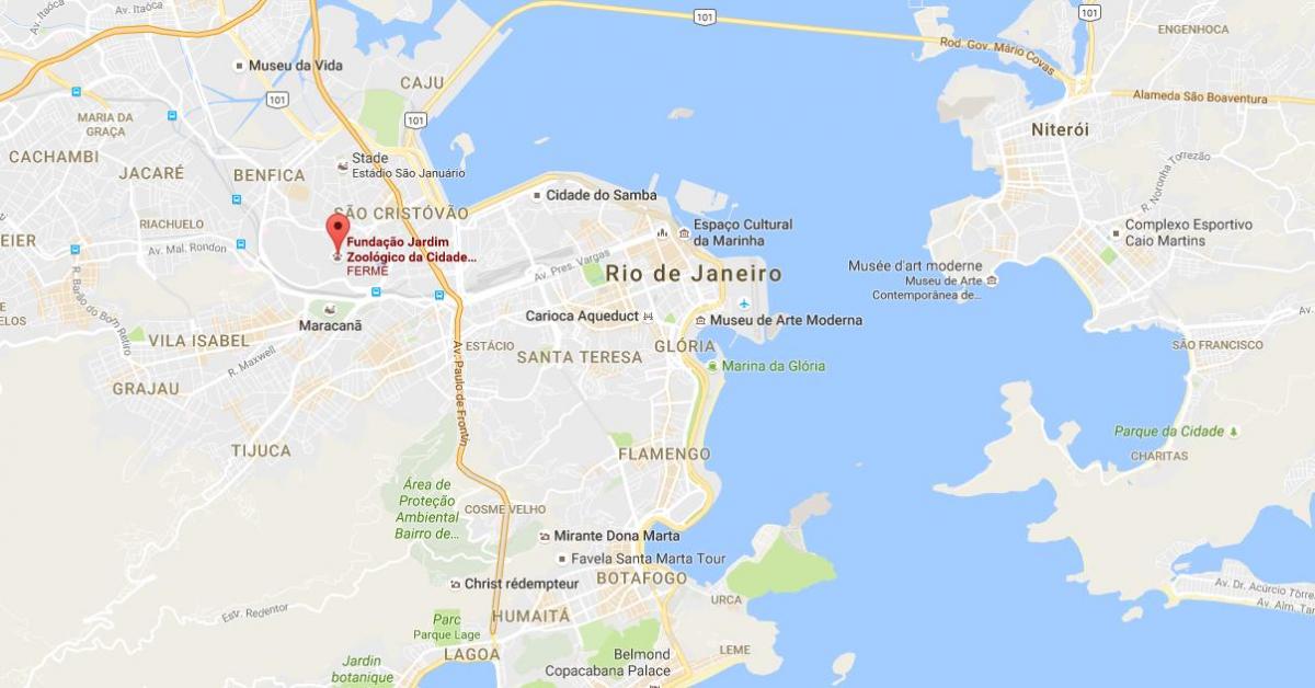 Bản đồ của sở Thú của Rio de Janeiro