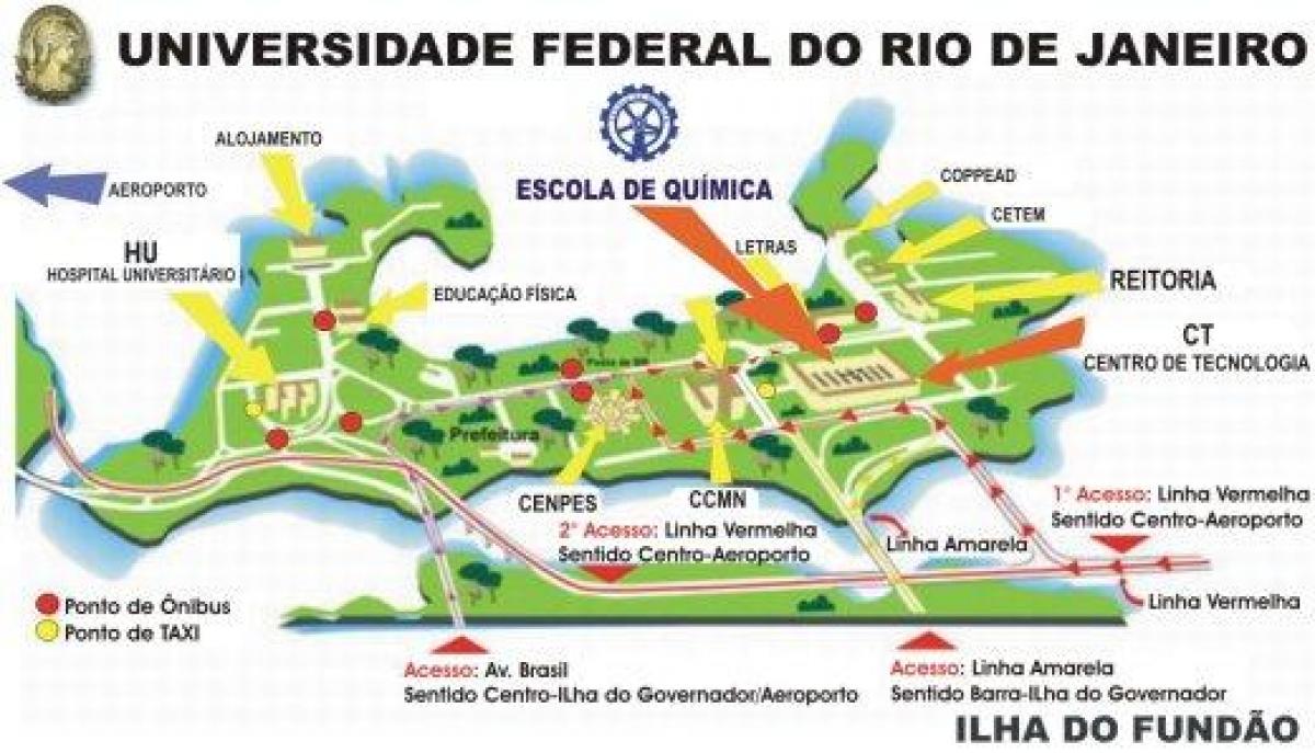 Bản đồ của đại học liên Bang Rio de Janeiro