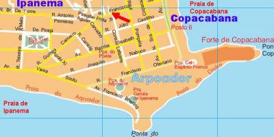 Bản đồ của bãi biển Arpoador