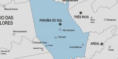 Bản đồ của Paraíba làm Sul phố