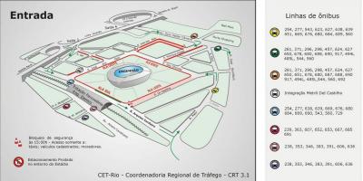 Bản đồ của sân vận động Engenhão vận chuyển