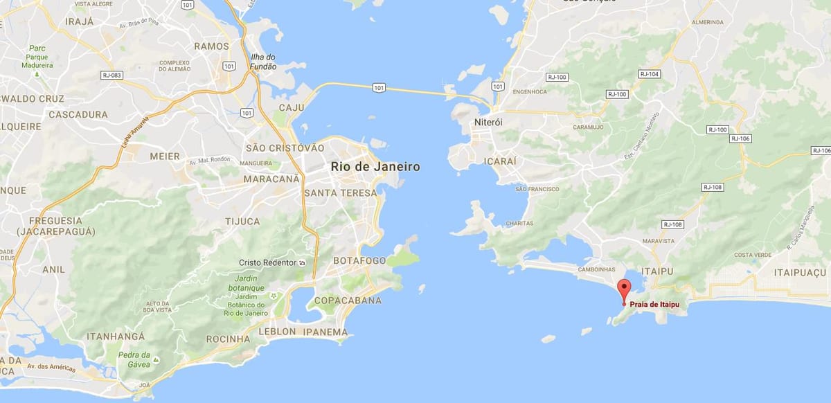 Bản đồ của bãi biển Itaipú