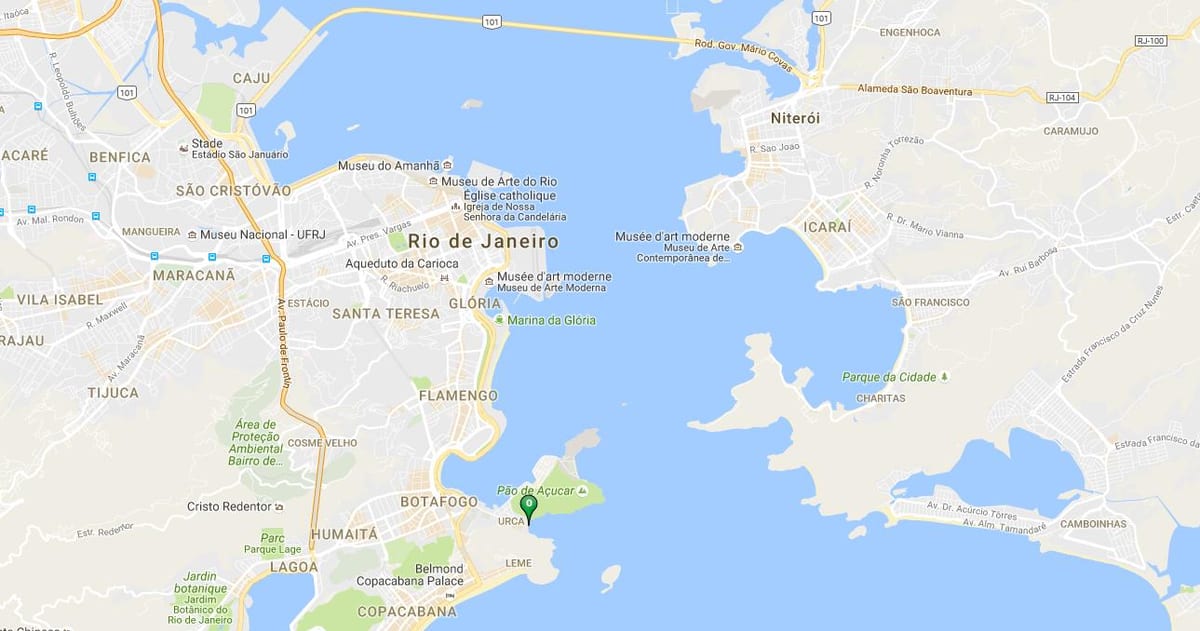 Bản đồ của bãi biển Vermelha