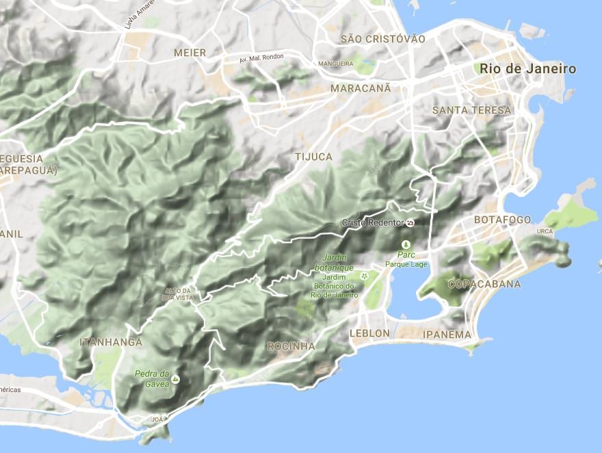 Bản đồ cứu trợ, Rio de Janeiro