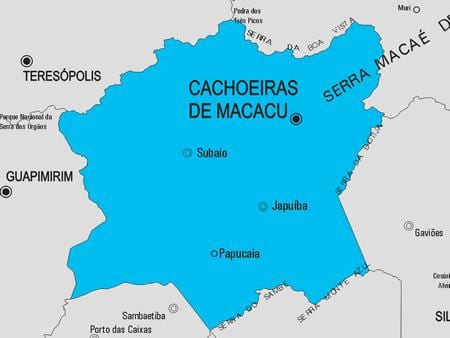 Bản đồ của Cachoeiras de Macacu phố