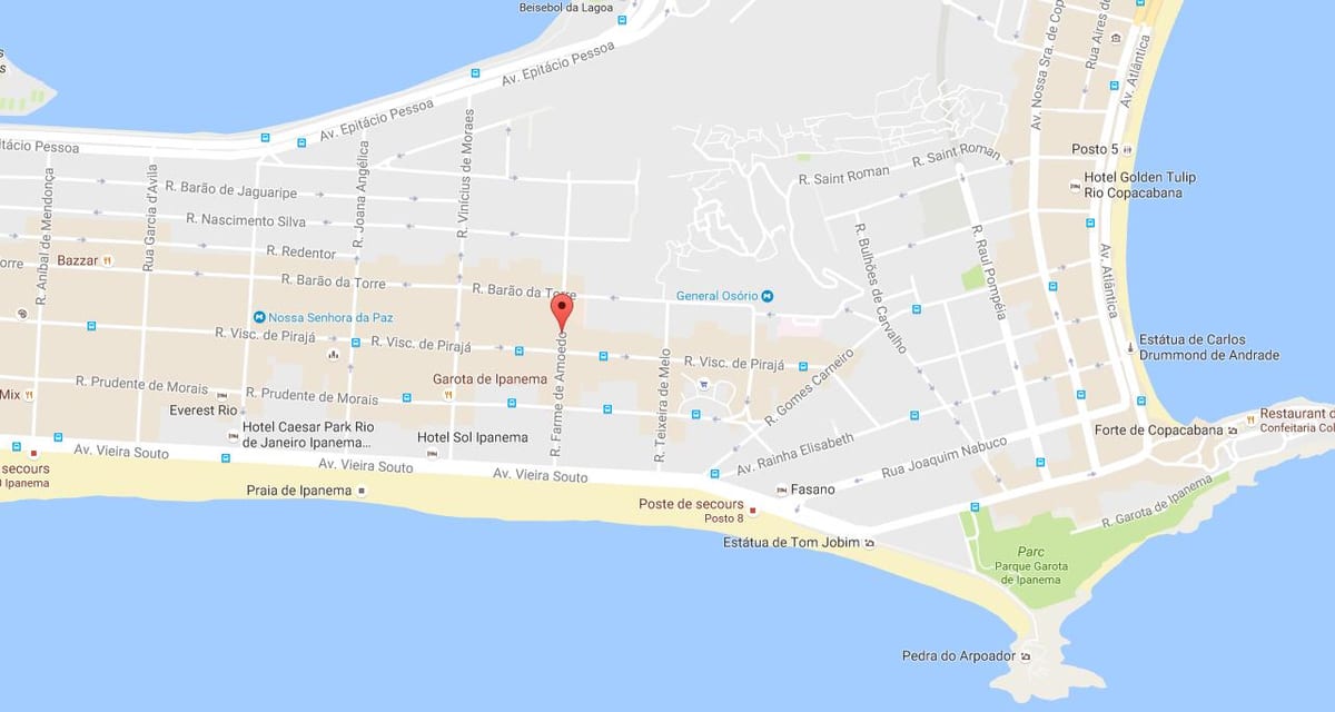 Bản đồ của chỉ diễn ra lẻ tẻ đồng tính, Rio de Janeiro