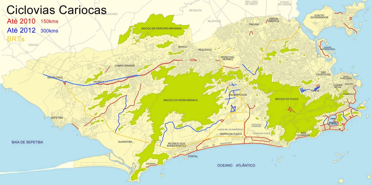 Bản đồ của đường mòn xe đạp Rio de Janeiro