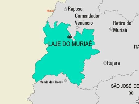 Bản đồ của Laje làm Muriaé phố