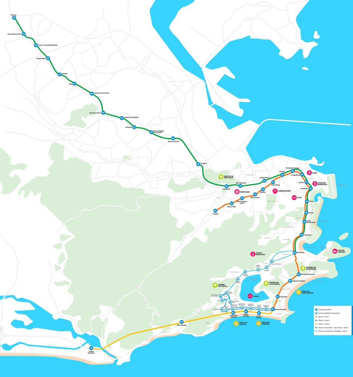Bản đồ của metro Rio de Janeiro