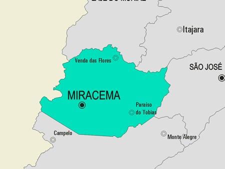 Bản đồ của Miracema phố