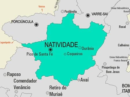 Bản đồ của Natividade phố