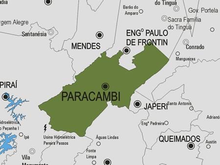 Bản đồ của Paracambi phố