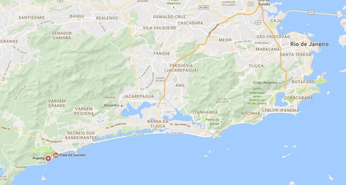 Bản đồ của bãi biển Prainha