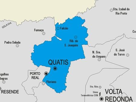 Bản đồ của Quatis phố