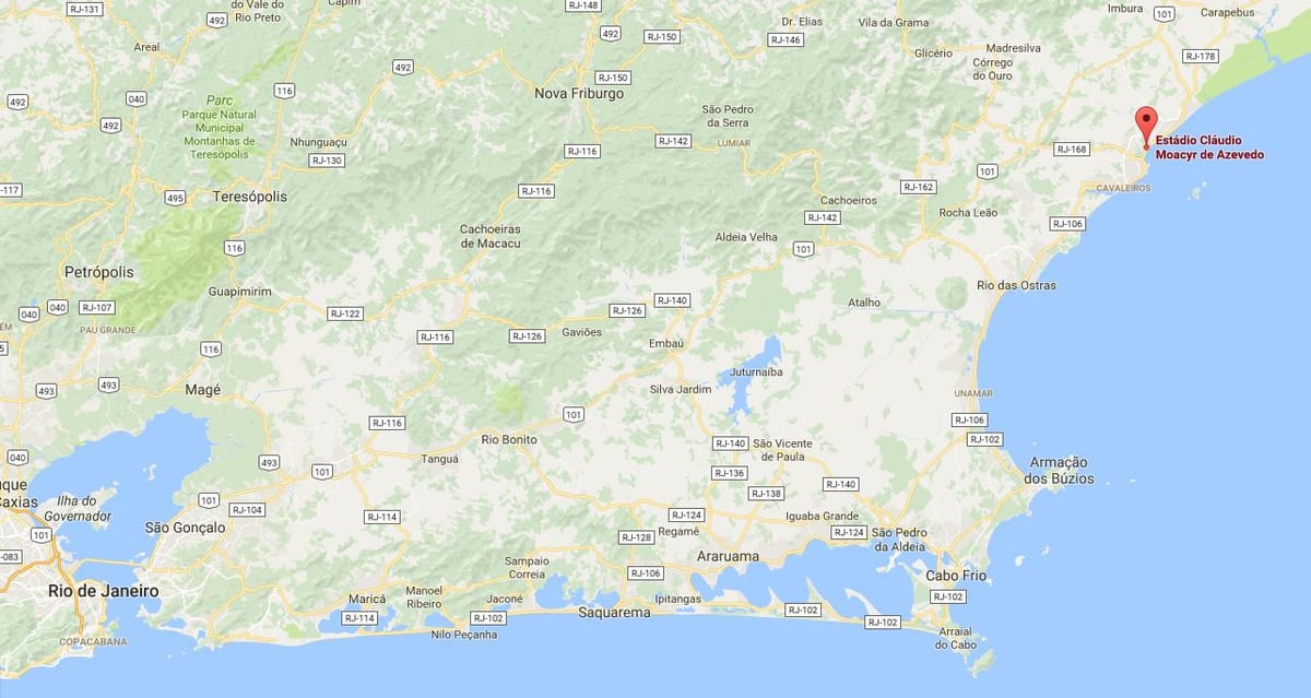 Bản đồ của sân vận động Claudio Moacyr de Azevedo