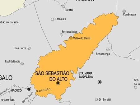 Bản đồ của São Sebastião làm Alto phố
