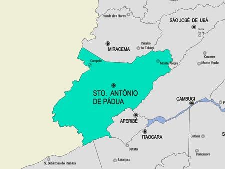Bản đồ của Santo Antonio de Pádua phố