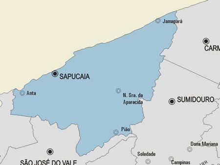 Bản đồ của Sapucaia phố