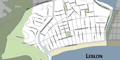 Bản đồ của bãi biển Leblon