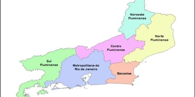 Bản đồ của mesoregions Rio de Janeiro
