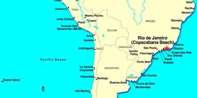 Bản đồ của Rio de Janeiro ở Nam Mỹ