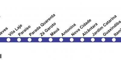 Bản đồ của Rio de Janeiro ga tàu điện ngầm 3 (màu xanh)