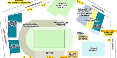 Bản đồ của sân vận động São Januário